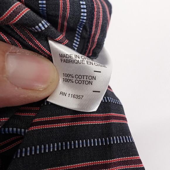 Zachary Prell Dress Shirt Mens XL Charcoal Striped Long Sleeve Button Down - Picture 11 of 12